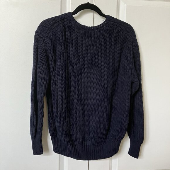 John + Jenn Elliot Sweater Womens S Chunky Knit V-neck Fisherman Pullover - Picture 5 of 8